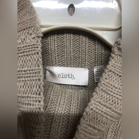 Mock neck ribbed sleeveless Cloth grey sweater dress - Picture 3 of 5